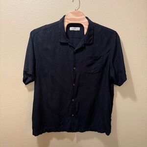 Men’s XXXL 3XL Tommy Bahama Black Silk Rayon Floral Hawaiian Short Sleeve Shirt